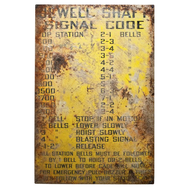 鉱山立坑ホイスト通信チャート メタルプリント (正面)