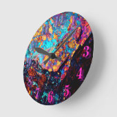 鉱物カルコパイライト原石 ラウンド壁時計 (傾斜)