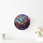 鉱物カルコパイライト原石 ラウンド壁時計 (ホーム)