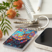 鉱物カルコパイライト宝石結晶石岩 キーホルダー (正面右)