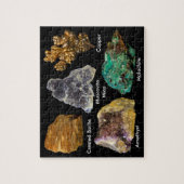 鉱物 – バリットマイカ銅アメジストマラカイト ジグソーパズル (縦)