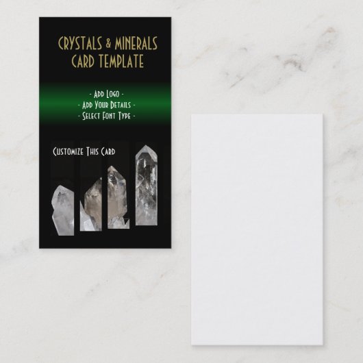 鉱物-白い石英の癒しの結晶 名刺 (正面/裏面)