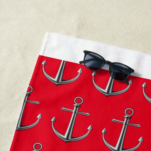 銀いかり柄ビーチタオル ビーチタオル (インサイチュ)