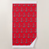 銀いかり柄ビーチタオル ビーチタオル (正面)