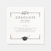 銀おもしろい事実等卒業党 スタンダードカクテルナプキン (正面)