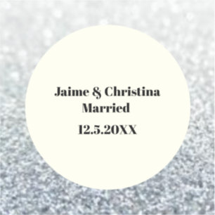 銀およびアイボリー結婚式の引き出物ビニル シール
