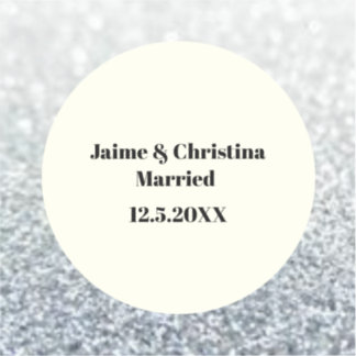 銀およびアイボリー結婚式の引き出物ビニル シール