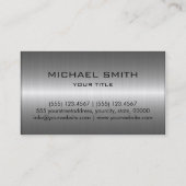 銀およびオレンジステンレス鋼の金属 名刺 (裏面)