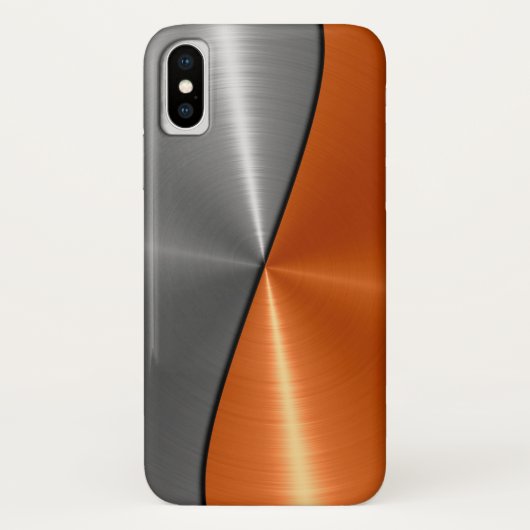 銀およびオレンジステンレス鋼の金属 Case-Mate iPhoneケース (裏面)
