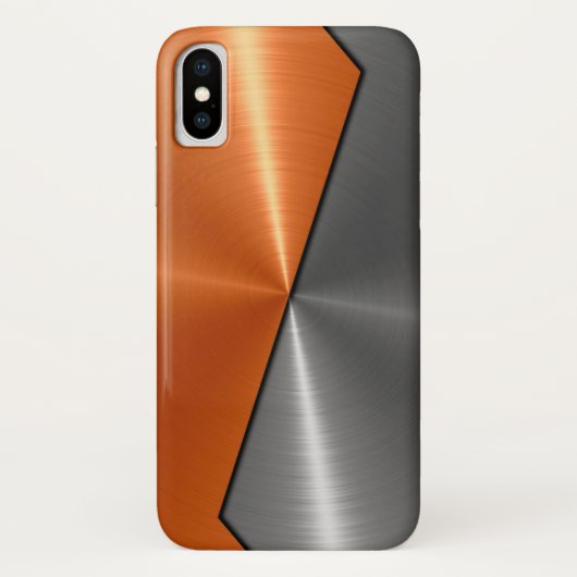 銀およびオレンジステンレス鋼の金属 Case-Mate iPhoneケース (裏面)
