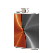 銀およびオレンジ金属鋼鉄金属2 フラスク (左)