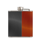 銀およびオレンジ金属鋼鉄金属2 フラスク (裏面)