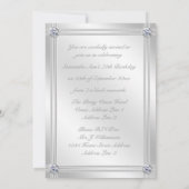 銀およびダイヤモンドの効果の第70誕生会 招待状 (裏面)