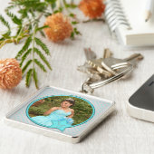 銀および水の水玉模様キンセアニェラKeychain キーホルダー (側面)