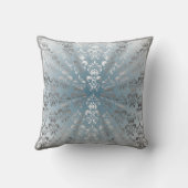 銀および灰色か青のダマスク織 クッション (裏面)