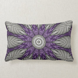 銀および紫色の抽象芸術 ランバークッション