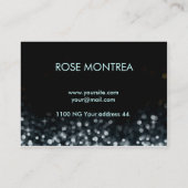 銀および落ちる黒いグリッターの名刺 名刺 (裏面)