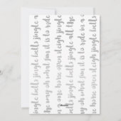 銀および金ゴールドのそり鐘のクリスマスの写真カード シーズンカード (裏面)