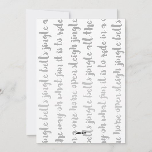 銀および金ゴールドのそり鐘のクリスマスの写真カード シーズンカード (裏面)