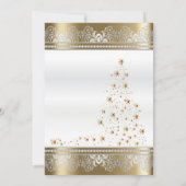 銀および金ゴールドのクリスマスの休日の木 招待状 (裏面)