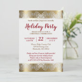銀および金ゴールドのクリスマスの休日の木 招待状 (スタンド正面)