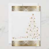 銀および金ゴールドのクリスマスの休日の木 招待状 (裏面)