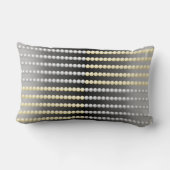 銀および金ゴールドのビーズの枕 ランバークッション (裏面)