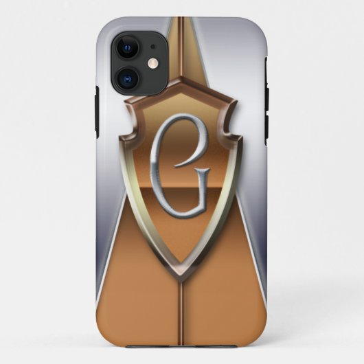 銀および金ゴールドのモノグラムの手紙G Case-Mate iPhoneケース (裏面)