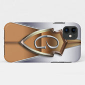 銀および金ゴールドのモノグラムの手紙G Case-Mate iPhoneケース (裏面(横))