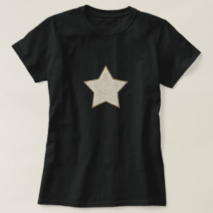 銀および金ゴールドの星 Tシャツ