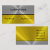 銀および金ゴールドの贅沢な金属の名刺 名刺 (正面/裏面)