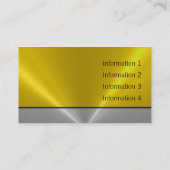 銀および金ゴールドの贅沢な金属の名刺 名刺 (裏面)