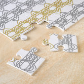 銀および金ゴールド模様ジグソーパズル ジグソーパズル (側面)