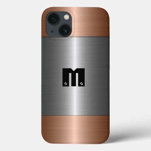 銀および青銅ステンレス鋼金属 Case-Mate iPhoneケース (裏面)