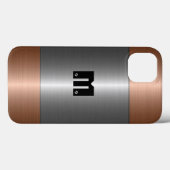 銀および青銅ステンレス鋼金属 Case-Mate iPhoneケース (裏面 (横))