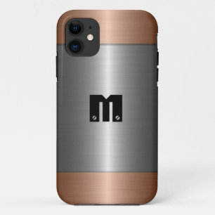 銀および青銅ステンレス鋼金属 iPhone 11 ケース