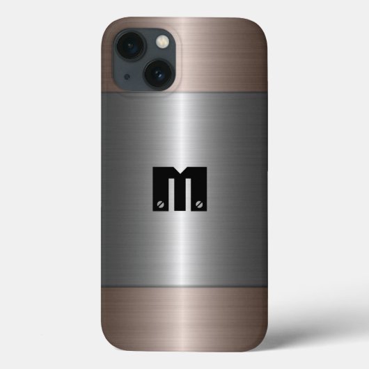 銀および青銅ステンレス鋼金属 Case-Mate iPhoneケース (裏面)