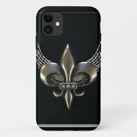 銀および黒によって飛ぶアヤメ Case-Mate iPhoneケース (裏面)