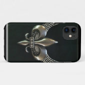 銀および黒によって飛ぶアヤメ Case-Mate iPhoneケース (裏面(横))