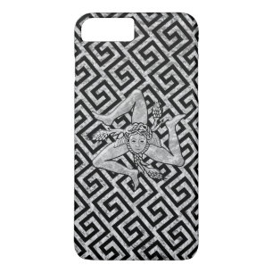 銀および黒のシシリアのTrinacria iPhone 8 Plus/7 Plusケース