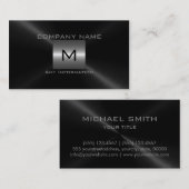 銀および黒のステンレス鋼の金属 名刺 (正面/裏面)