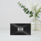 銀および黒のステンレス鋼の金属 名刺 (スタンド正面)