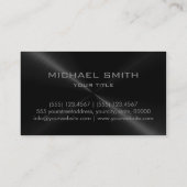 銀および黒のステンレス鋼の金属 名刺 (裏面)