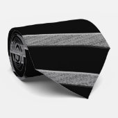 銀および黒のストライプ ネクタイ (ロール)