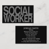 銀および黒のソーシャルワーカー 名刺 (正面/裏面)