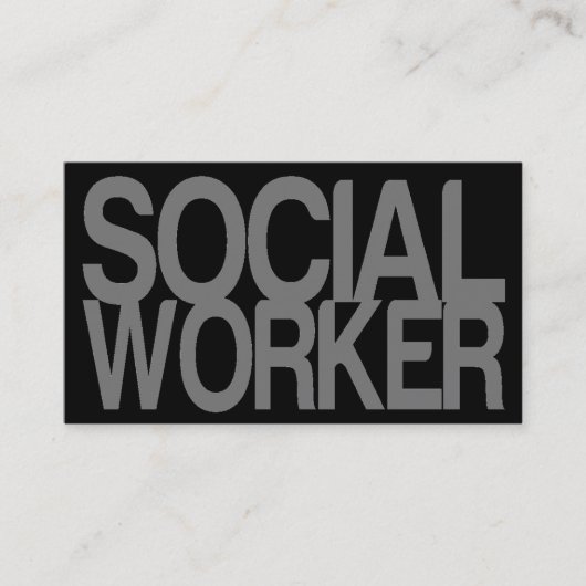 銀および黒のソーシャルワーカー 名刺 (正面)
