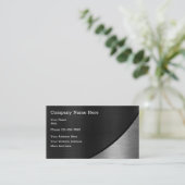 銀および黒は金属の一見にブラシをかけました 名刺 (スタンド正面)