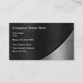 銀および黒は金属の一見にブラシをかけました 名刺 (正面)