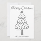 銀お洒落手引きクリスマスツリー シーズンカード (正面)