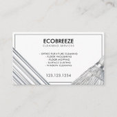 銀お洒落製ストライプオフィス清掃 名刺 (正面)